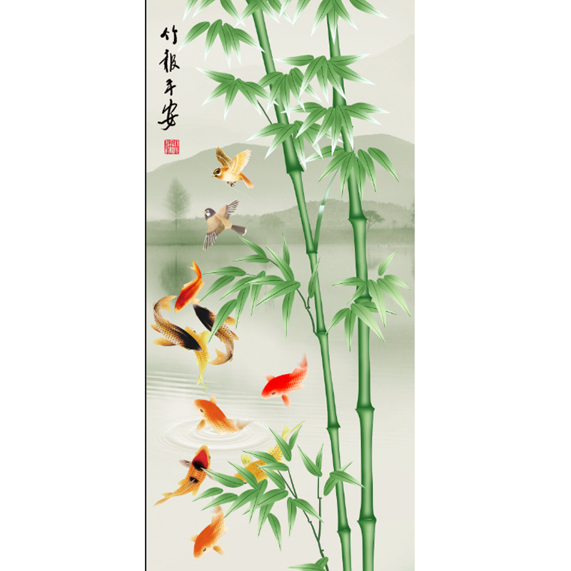 新款艺术玻璃现代简约麋鹿孔雀玄关过道鞋柜酒柜玻璃选图