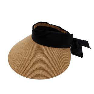 韩国防晒遮阳帽女空顶草帽折叠草帽沙滩帽游玩帽子蝴蝶结百搭潮帽