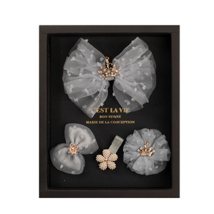 W2031儿童蝴蝶结发夹大蝴蝶结小孩发饰皇冠头饰公主发卡生日宝宝