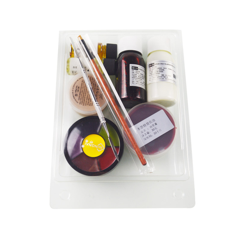 影视化妆特效万圣节化妆用品脸妆假伤疤割腕硫化乳胶做伤效妆套装