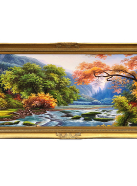 欧式客厅装饰画过道挂画山水油画