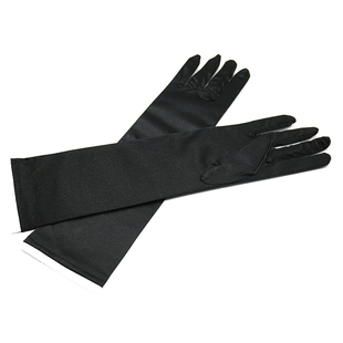 天鹅古堡赫本同款缎面礼服手套黑色长款短款丝绒款自制打版现货