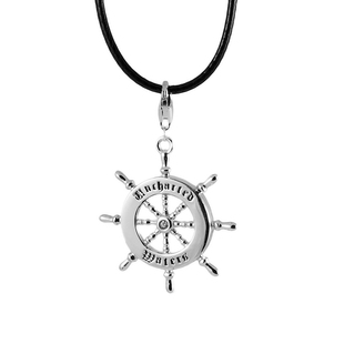 duskcrow银饰欧美复古海军风船舵项链男吊坠纯银个性大航海挂坠女