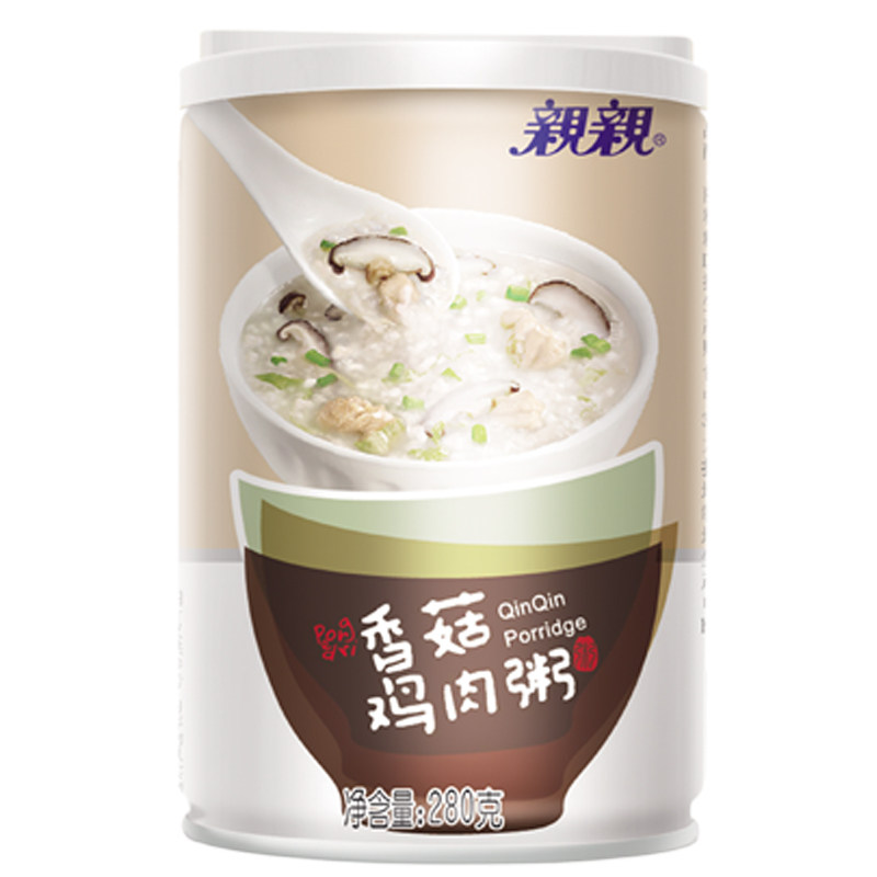 亲亲八宝粥香菇鸡肉粥罐整箱装280*12罐早餐食品方便速食粥代餐粥