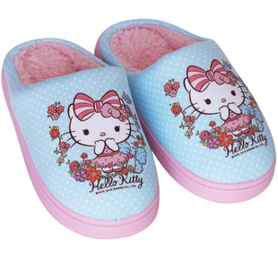 清仓正品Hellokitty儿童棉拖鞋亲子女童可爱冬季室内防滑软底通盈