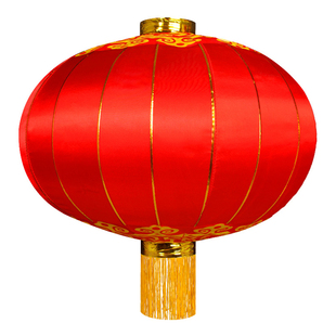大红灯笼国庆节日装饰户外防水绸布铁口广告灯笼植绒新年绸段灯笼