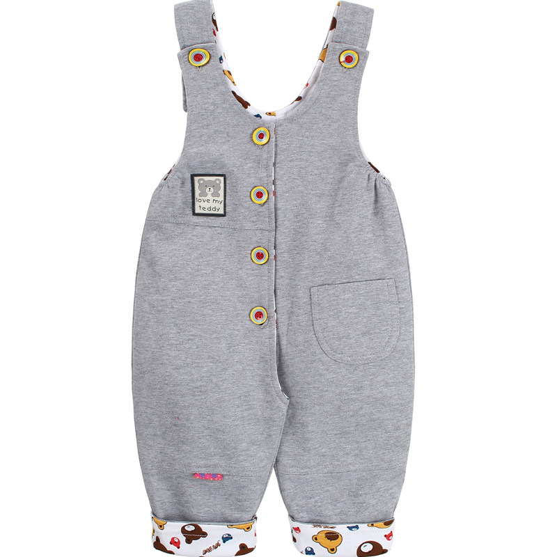 宝宝背带裤春秋婴儿背带裤开裆男女儿童纯棉背带裤长裤童装外出服