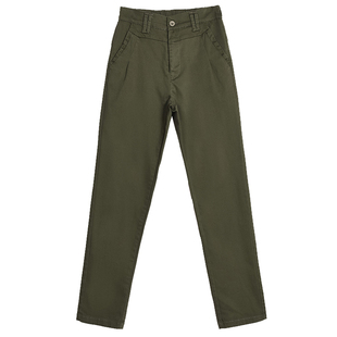 纯棉休闲裤女高腰直筒裤子胖MM加肥大码200斤长裤宽松显瘦工装裤