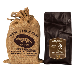 lakun拉昆麝香猫屎咖啡豆/粉新品 印尼原装进口麻袋礼品包邮150g