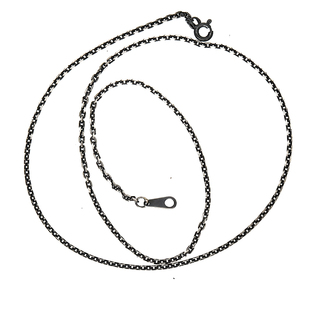 泰国进口女生款复古做黑泰银925纯银太角细项链经典款金刚链颈链