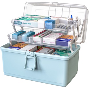 药箱家用药品分装盒急救医疗药物收纳盒分格多层大容量家庭装宝宝