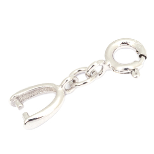 S925纯银扣头翡翠玉石扣夹玉扣弹簧开口瓜子扣蜜蜡琥珀扣项链卡扣