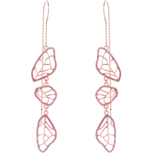 显脸瘦的耳环女 长款耳坠个性潮欧美吊坠耳钉耳环不规则树叶耳线