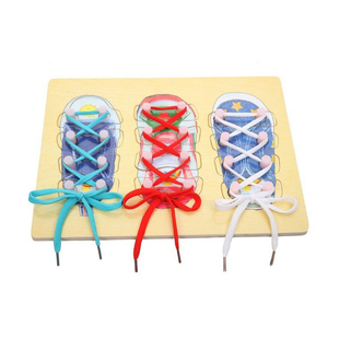 蒙氏教具穿鞋带绑鞋带 幼儿园大班中班益智玩具3岁  锻炼手指灵活