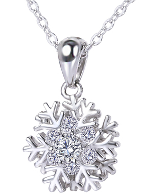 雪花银吊坠旋转小众韩版简约学生