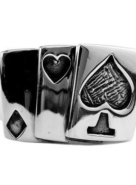 [牌场高手银扑克牌男赌神戒指