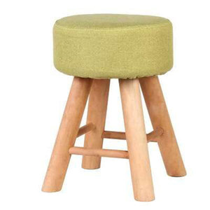 实木圆凳高腿凳布艺沙发凳换鞋凳子50公分高圆凳餐桌凳时尚梳妆凳