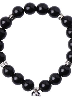 小众一对感应震动黑曜石情侣手链