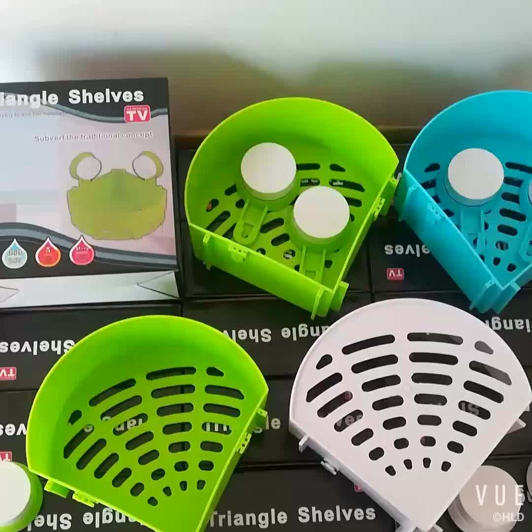 Factory Wholesale Bathroom Wall Mounted Shampoo Soap Basket Plastic