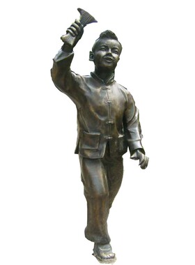 小孩子情景儿童玻璃钢商业街铸铜