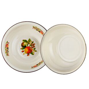 搪瓷盆 老式怀旧碗 加厚汤盆 珐琅彩瓷盆 洗脸盆婴儿饭碗餐具套装