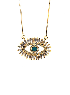 原创土耳其微镶恶魔之眼吊坠项链