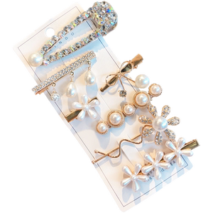 韩国少女珍珠发夹边夹刘海夹