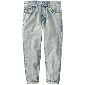 赤耳丹宁复古黄泥染九分牛仔裤子男款春夏休闲直筒小脚浅色长裤子
