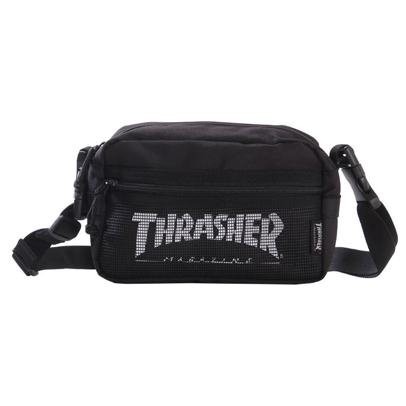 现货正品 THRASHER 日版火焰LOGO 百搭休闲潮 男女情侣斜挎单肩包
