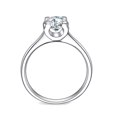 pt950莫桑石女1克拉求婚结婚钻戒