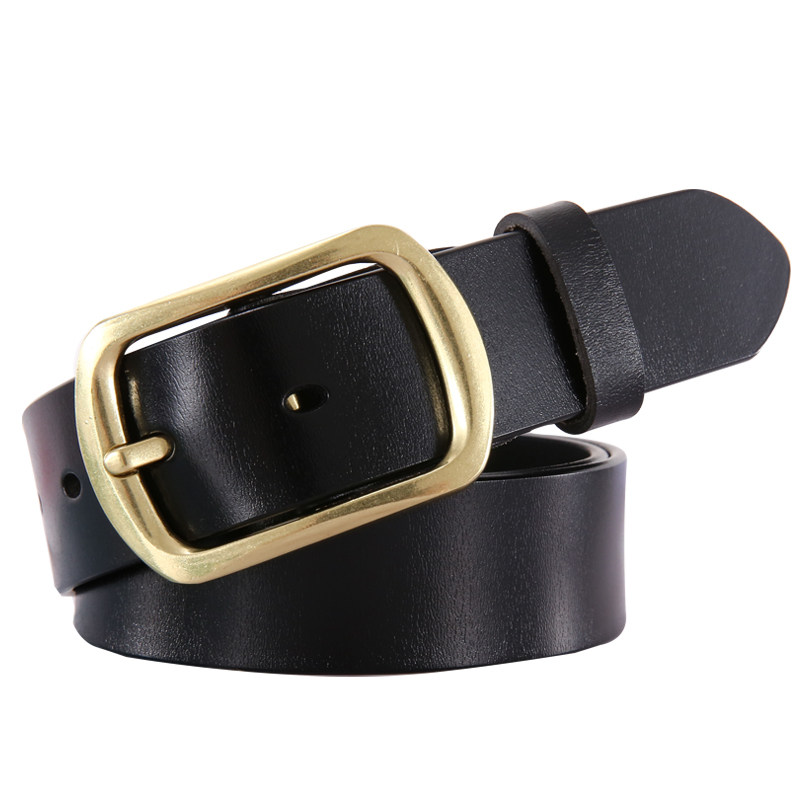 腰带男韩版个性潮人青年学生皮带真皮男时尚百搭休闲黑色牛仔裤带