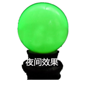 天然夜光石夜明珠 冰洲石夜光球 萤光石夜光球摆件夜光珠带底座