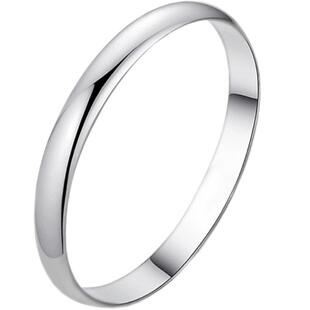 纯银手镯女手工光面宽扁形闭口实心999银镯子女款定制送女友妈妈