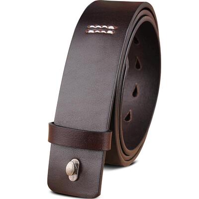 头层牛皮平滑扣防金属接触男皮带