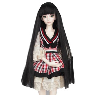 三分 四分 六分 BJD娃娃假发 耐热丝 齐刘海直长发 五色入 FBE013