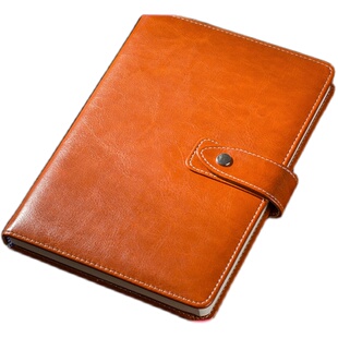 bowen博文DS1125商务会议PU皮面记事本A5笔记本办公文具加厚随身日记本按扣贴心本工作手帐本子企业LOGO定制