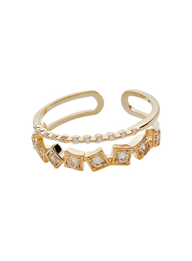 小众交叉ins潮风开口戒指