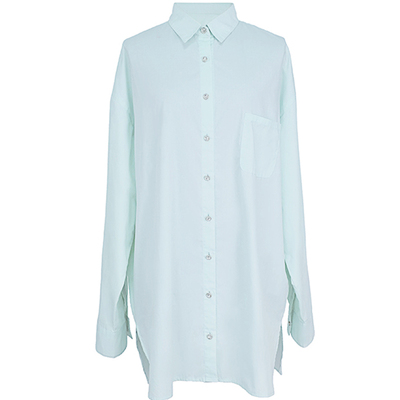 薄荷绿oversize全棉衬衫上衣