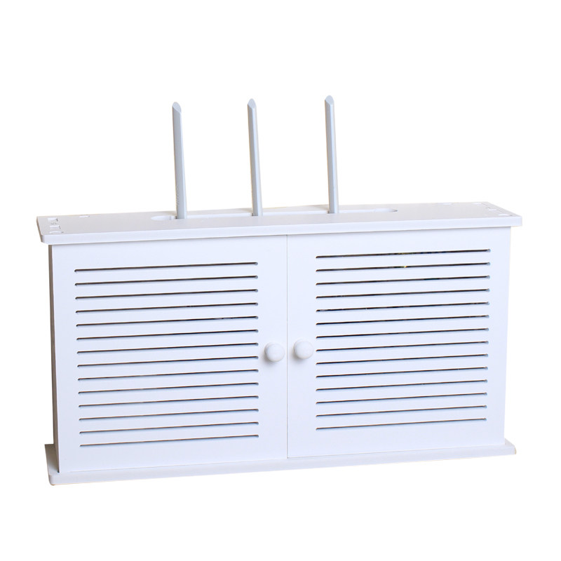 电视机顶盒置物架免打孔壁挂墙上遮挡无线wifi插线板路由器收纳盒