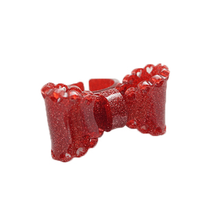 【三个包邮】原创设计蝴蝶结ins日系Lolita戒指镂空爱心塑料片