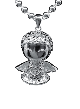 小天使吊坠圆珠链子日韩版银饰品