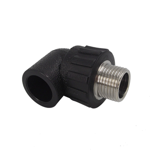 立勤PE管材配件20内外丝牙直接4分自来水黑色热熔接直通弯头三通