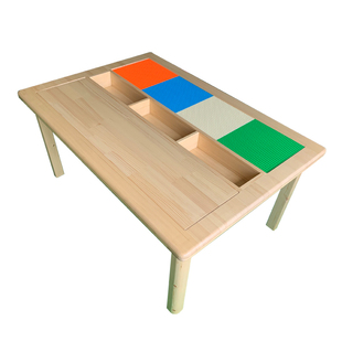 儿童积木桌子幼儿园实木桌椅宝宝多功能兼容乐高积木桌玩具游戏桌