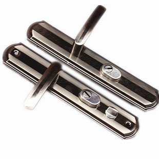 防盗门拉手锁具标准孔距黑金门锁铝合金大门锁包邮锁老款入户门锁