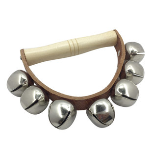 仟威声乐教具乐器五铃七皮握铃木柄皮带串铃手摇铃儿童早教益智