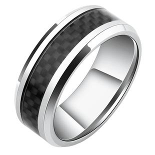 黑道氚气戒指男 简约日韩学生指环 钨金时尚男饰品 潮人个性戒子