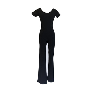 棉制中袖形体套装优雅仪态形体服秋冬高端走秀礼仪训练服装女黑色