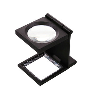 网点印刷纺织照布镜便携式15倍折叠一英寸放大镜金属三折刻度包邮