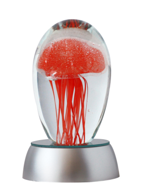 玻璃球发光水母抖音热门小摆件