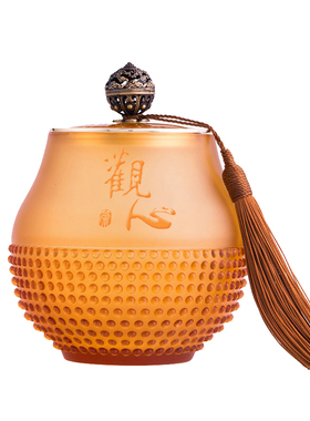 琉璃茶叶罐送客户领导祝寿纪念品